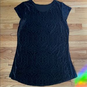 Blackmilk black burned velvet tunic top XL
